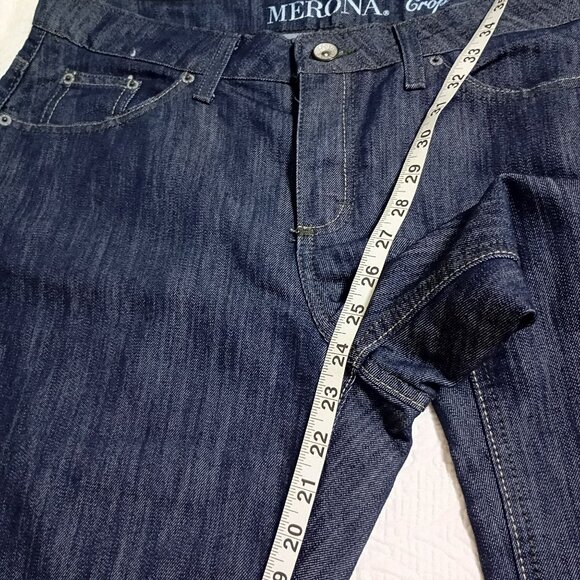 Merona Womens Dark Wash DenimCropped Jeans 14R Stretch - Picture 9 of 10